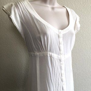 Pink Tartan MEDIUM White Silk Chiffon Top